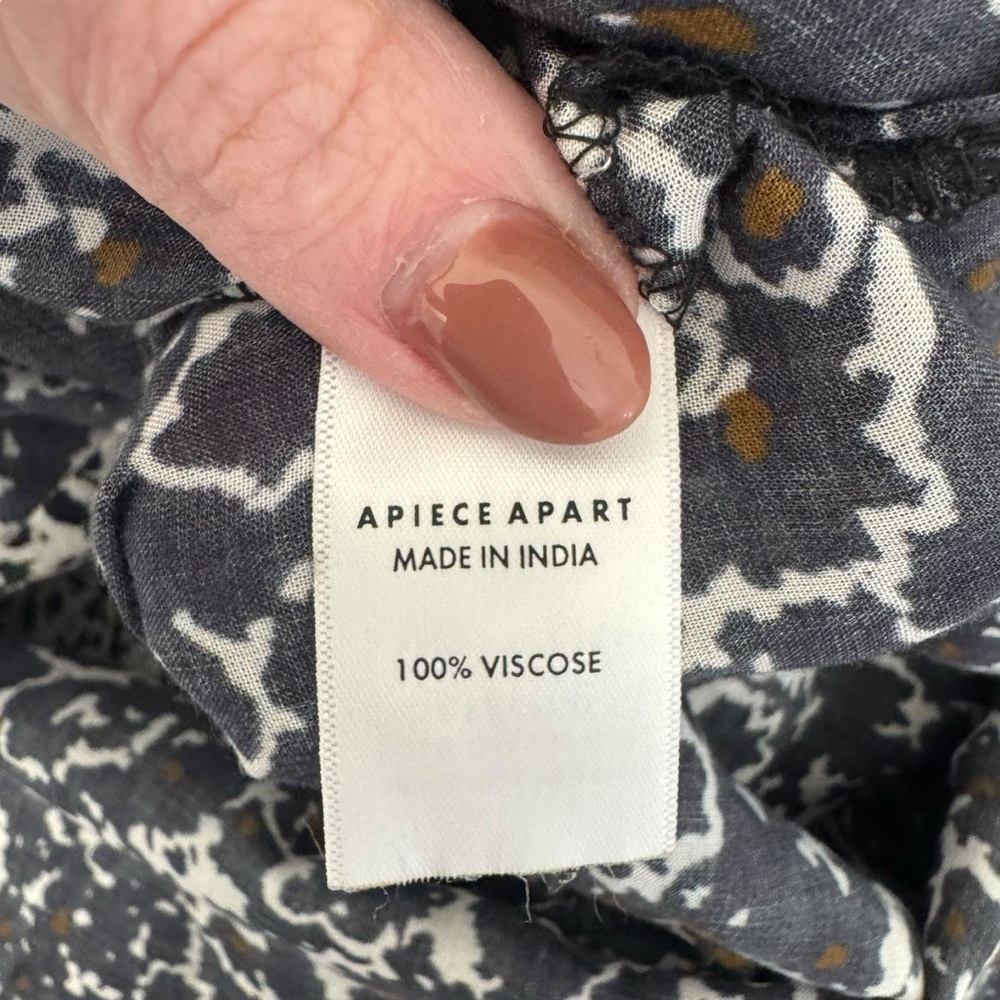 Apiece Apart - Patterned Button Down Blouse Top S… - image 7